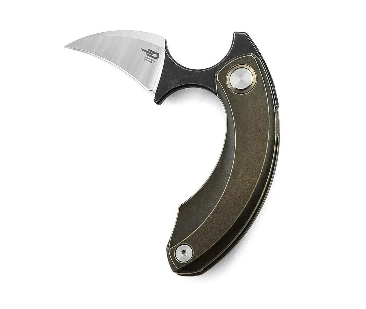 New 🔥 Bestech Knives Strelit BT2103B, 2.19" CPM-S35VN Stonewashed Reverse Hawkbill Plain Blade, Bronze Stonewashed 6AL4V Titanium Handles 🔔 1 New 🔥 Bestech Knives Strelit BT2103B, 2.19" CPM-S35VN Stonewashed Reverse Hawkbill Plain Blade, Bronze Stonewashed 6AL4V Titanium Handles 🔔