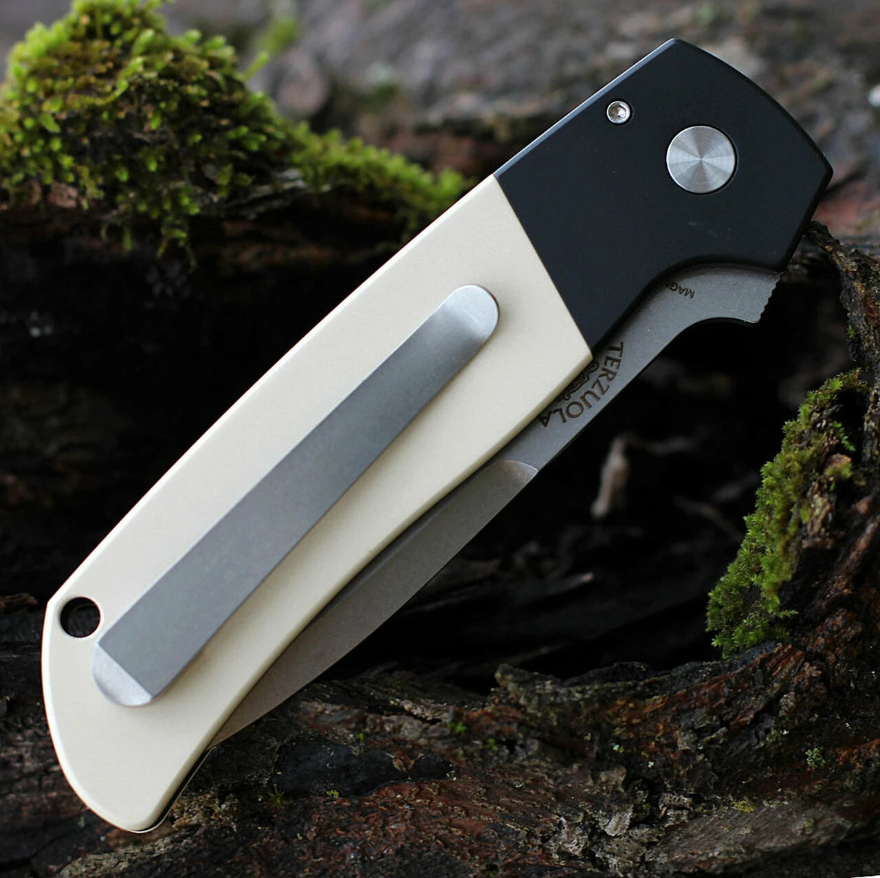 Discount ⭐ Pro-Tech Terzuola ATCF Automatic "Tuxedo" Blk Alum / Ivory Micarta (3.5" SW Magnacut) BT2751 👏 4 Discount ⭐ Pro-Tech Terzuola ATCF Automatic "Tuxedo" Blk Alum / Ivory Micarta (3.5" SW Magnacut) BT2751 👏 - Image 4