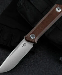 Outlet 👍 Bestech Hedron Fixed Blade - Brown Micarta (3.75" D2 SW) BFK02D 💯