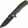 Best deal 💯 Bestech Mako BG27D Flipper Knife, 3.74" D2 Black Stonewashed Drop Point Blade, Milled OD Green G-10 Handle 🎁