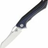 Cheap ✔️ Bestech Platypus BG28D Flipper Knife, 3.43" D2 Two-Tone Sheepsfoot Blade, Milled Blue, Brown & Black G-10 Handle 🔥