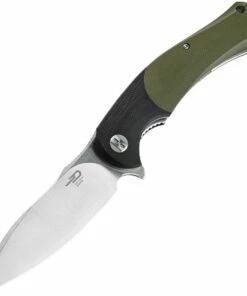 Top 10 🧨 Bestech Knives Penguin Flipper Knife BG32A, 3.6" D2 Satin & Stonewash Plain Blade, Green & Black G-10 Handle 😀