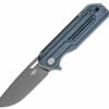 Discount 🎁 Bestech Knives Circuit BG35B-2, 3.25" K110 Gray Titanium Coated Drop Point Blade, Blue (Gray) Milled G-10 Handle ⭐