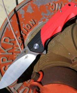 Discount 🤩 Bestech Airstream - Red / Blk G10 (3.9" D2 Two Tone Drop Point) BG47C 🔥