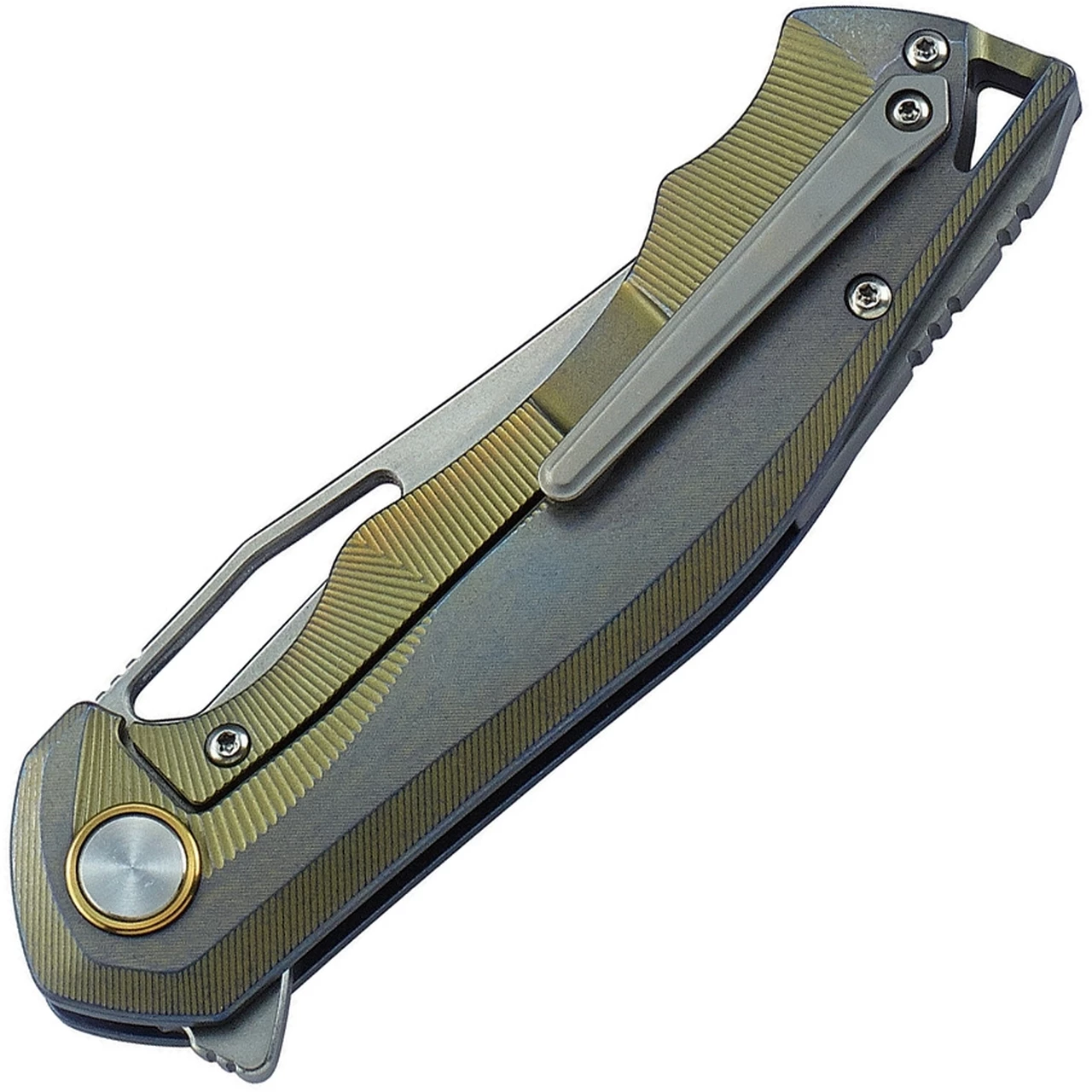 Cheap ✔️ Bestech Knives BTKT1708A Tercel Frame Lock, 3.50" CPM-S35VN Stonewash Blade, Gold Titanium Handle 🔥 2 Cheap ✔️ Bestech Knives BTKT1708A Tercel Frame Lock, 3.50" CPM-S35VN Stonewash Blade, Gold Titanium Handle 🔥 - Image 2