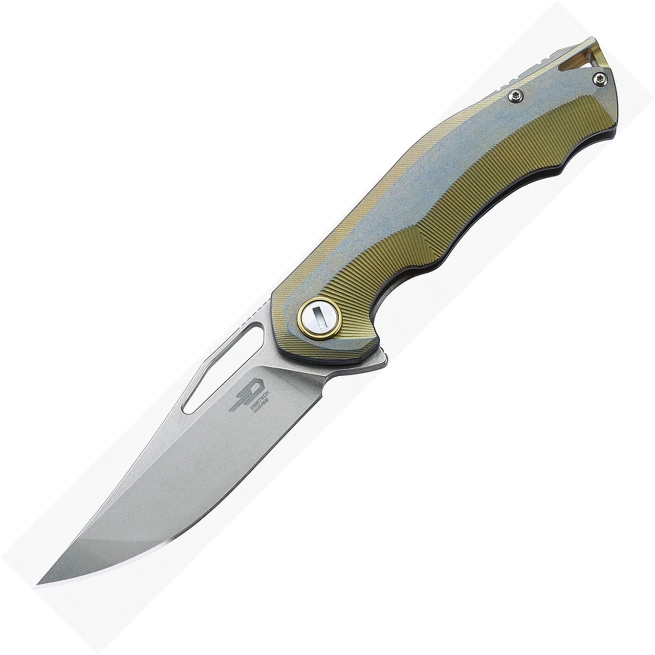 Cheap ✔️ Bestech Knives BTKT1708A Tercel Frame Lock, 3.50" CPM-S35VN Stonewash Blade, Gold Titanium Handle 🔥 1 Cheap ✔️ Bestech Knives BTKT1708A Tercel Frame Lock, 3.50" CPM-S35VN Stonewash Blade, Gold Titanium Handle 🔥