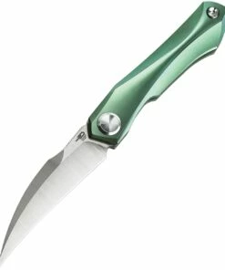 Best deal ✨ Bestech Knives Ivy BT2004D Flipper Knife, 3" S35VN Satin Hawkbill Blade, Green Titanium Handles 🔥