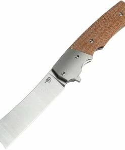 Best Pirce ✨ Bestech Knives Spanish Tip Razor BT2101B, 3.66" M390 Satin Plain Blade, Natural Canvas Micarta Handles with Titanium Bolsters 🤩