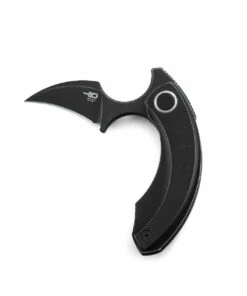 Discount 🔥 Bestech Knives Strelit BT2103C, 2.19" CPM-S35VN Black Stonewashed Reverse Hawkbill Plain Blade, Black Stonewashed 6AL4V Titanium Handles 🔥