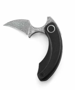 Buy ✔️ Bestech Knives Strelit BT2103H, 2.19" Damascus Reverse Hawkbill Plain Blade, Black Stonewashed Titanuim Handles 🔔