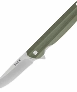 New ❤️ Buck Knives Langford 0251GRS, 3.375" 7Cr Stainless Steel Satin Drop Point Blade, Green G-10 Handle 😀