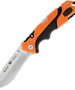 Hot Sale 😀 Buck Knives Buck 659 Orange Pursuit Pro Large Folding Drop Point, 3.5" S35VN Satin Drop Point Blade, Black & Orange Glass Filled Nylon Handle 🔥