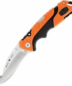 Best Pirce 🔥 Buck Knives Buck 660 Orange Pursuit Pro Large Folding Guthook, 3.5" S35VN Satin Guthook Blade, Black & Orange Glass Filled Nylon Handle 🛒