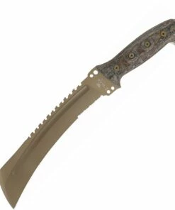 Hot Sale 🌟 Buck Knives Buck Talon Machete Tan, 10" Desert Tan Partially Serrated, 5160 Carbon Steel Sawback Blade, Camo Linen Micarta Handle ⌛