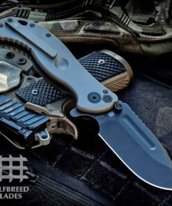 Brand new ✨ Halfbreed Blades Halfbreed Large Bush Flolder - Black Ti (4.13" S35VN Black) LBF-01 ✔️