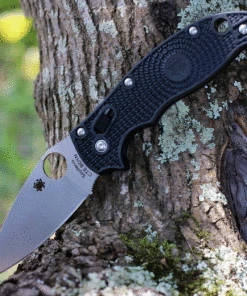 Hot Sale 👏 Spyderco Knives Spyderco Manix 2 Lightweight Black FRCP (3.37" CTS BD1N Satin) C101PBK2 ✔️