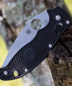 Hot Sale 👏 Spyderco Knives Spyderco Manix 2 Lightweight Black FRCP (3.37" CTS BD1N Satin) C101PBK2 ✔️ -Automatic Knives shop C101PBK2.6 54564.1629907579