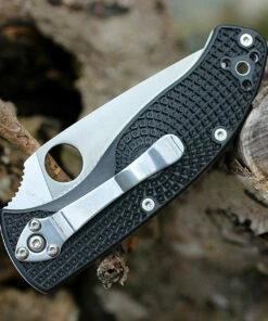 Promo 🌟 Spyderco Knives Spyderco Tenacious Lightweight C122PSBK, 3.39" 8Cr13MoV Part Serrated Blade, Black FRN Handle 👍 -Automatic Knives shop C122BK.1 69816.1580224723