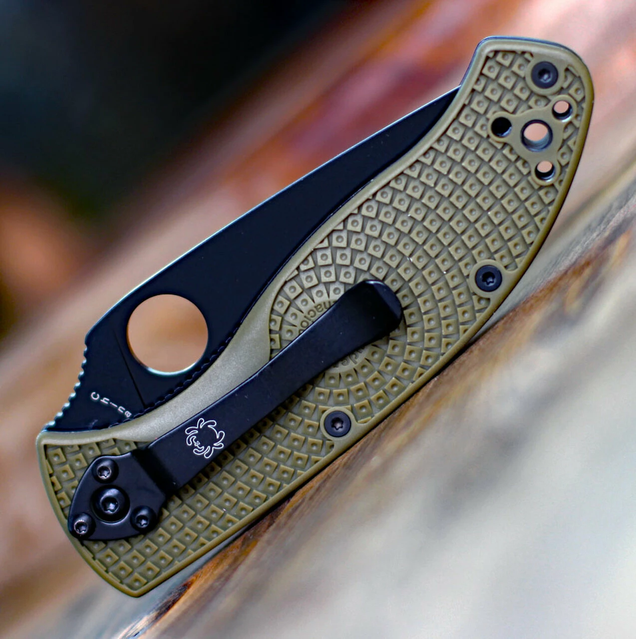 Promo 🤩 Spyderco Knives Spyderco Tenacious Lightweight C122PODBK, 3.39" 8Cr13MoV Black Plain Blade, OD Green FRN Handle 🔥 4 Promo 🤩 Spyderco Knives Spyderco Tenacious Lightweight C122PODBK, 3.39" 8Cr13MoV Black Plain Blade, OD Green FRN Handle 🔥 - Image 4