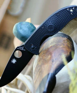 Wholesale ✨ Spyderco Knives Spyderco Tenacious Lightweight C122PBBK, 3.39" 8Cr13MoV Black Plain Blade, Black FRN Handle 🌟