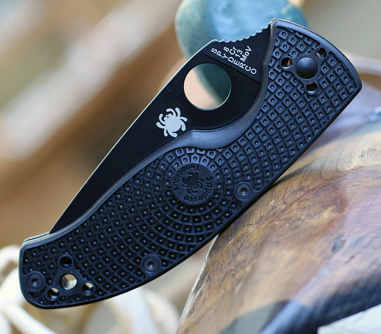 Wholesale ✨ Spyderco Knives Spyderco Tenacious Lightweight C122PBBK, 3.39" 8Cr13MoV Black Plain Blade, Black FRN Handle 🌟 3 Wholesale ✨ Spyderco Knives Spyderco Tenacious Lightweight C122PBBK, 3.39" 8Cr13MoV Black Plain Blade, Black FRN Handle 🌟 - Image 3