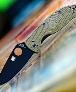 Promo 🤩 Spyderco Knives Spyderco Tenacious Lightweight C122PODBK, 3.39" 8Cr13MoV Black Plain Blade, OD Green FRN Handle 🔥