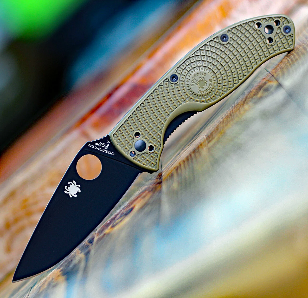 Promo 🤩 Spyderco Knives Spyderco Tenacious Lightweight C122PODBK, 3.39" 8Cr13MoV Black Plain Blade, OD Green FRN Handle 🔥 1 Promo 🤩 Spyderco Knives Spyderco Tenacious Lightweight C122PODBK, 3.39" 8Cr13MoV Black Plain Blade, OD Green FRN Handle 🔥