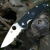 Promo 🌟 Spyderco Knives Spyderco Tenacious Lightweight C122PSBK, 3.39" 8Cr13MoV Part Serrated Blade, Black FRN Handle 👍