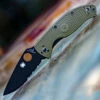 Wholesale 😀 Spyderco Knives Spyderco Tenacious Lightweight C122PSODBK, 3.39" 8Cr13MoV Black Partially Serrated Blade, OD Green FRN Handle 😀