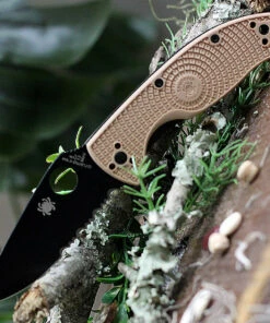 Discount ⌛ Spyderco Knives Spyderco Tenacious Lightweight, C122PSTNBK, 3.39" 8Cr13MoV Partially Serrated Black Blade, Tan FRN Handle 🌟