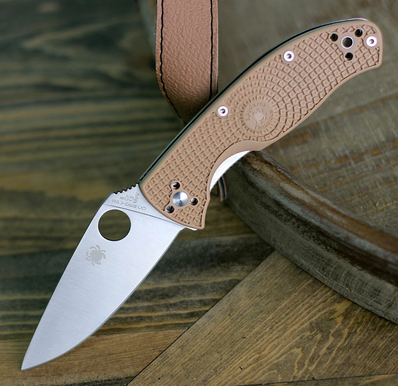 Flash Sale 😍 Spyderco Knives Spyderco Tenacious Lightweight, C122PTN 3.39" 8Cr13MoV Plain Blade, Tan FRN Handle ✨ 1 Flash Sale 😍 Spyderco Knives Spyderco Tenacious Lightweight, C122PTN 3.39" 8Cr13MoV Plain Blade, Tan FRN Handle ✨