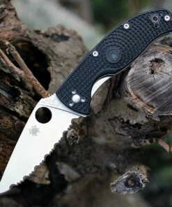 Flash Sale 👏 Spyderco Knives Spyderco Tenacious Lightweight C122SBK, 3.39" 8Cr13MoV SpyderEdge, Black FRN Handle 💯