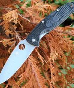Best Pirce 👍 Spyderco Knives Spyderco Resilience Lightweight C142PBK, 4.20" 8Cr13MoV Satin Plain Blade, Black FRN handle 💯