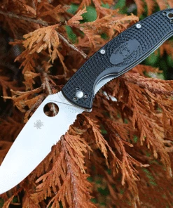 Discount 😍 Spyderco Knives Spyderco Resilience Lightweight C142PSBK, 4.20" 8Cr13MoV Satin Part Serrated Blade, Black FRN handle ⭐