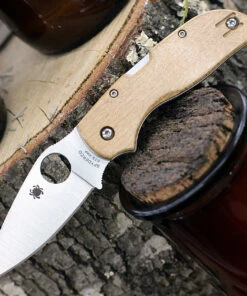 Hot Sale 😀 Spyderco Knives Spyderco Chaparral Birdseye Maple C152WDP, 2.79" CTS XHP Plain Blade, Wood Handle 🔔