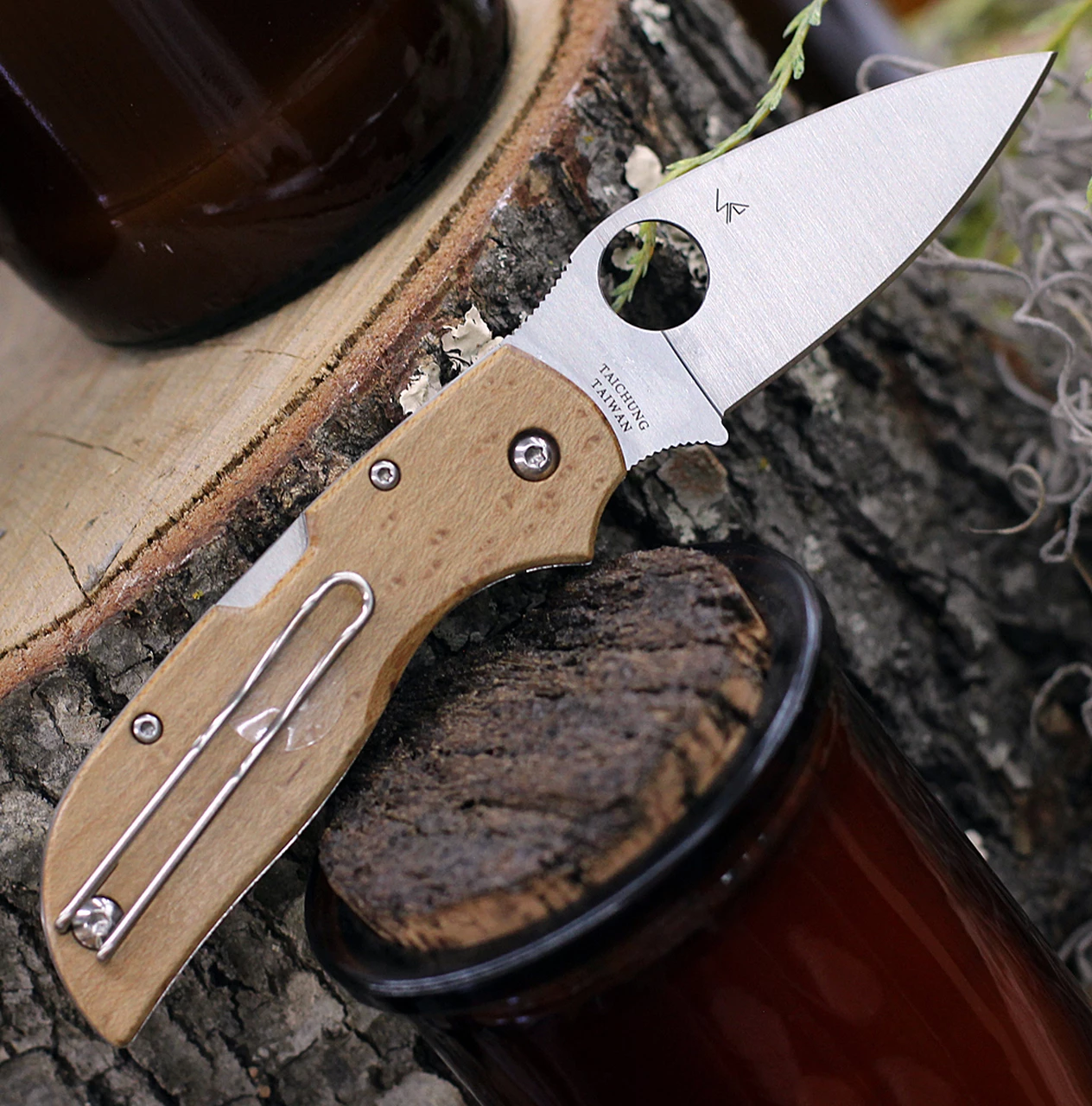 Hot Sale 😀 Spyderco Knives Spyderco Chaparral Birdseye Maple C152WDP, 2.79" CTS XHP Plain Blade, Wood Handle 🔔 2 Hot Sale 😀 Spyderco Knives Spyderco Chaparral Birdseye Maple C152WDP, 2.79" CTS XHP Plain Blade, Wood Handle 🔔 - Image 2