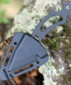 Hot Sale 🛒 CIVIVI Knives CIVIVI Kiri EDC Neck Knife C2001B, 5.0" 9Cr18MoV Black Stonewashed, Kydex Neck Sheath ⭐ -Automatic Knives shop C2001B 35548.1596830646