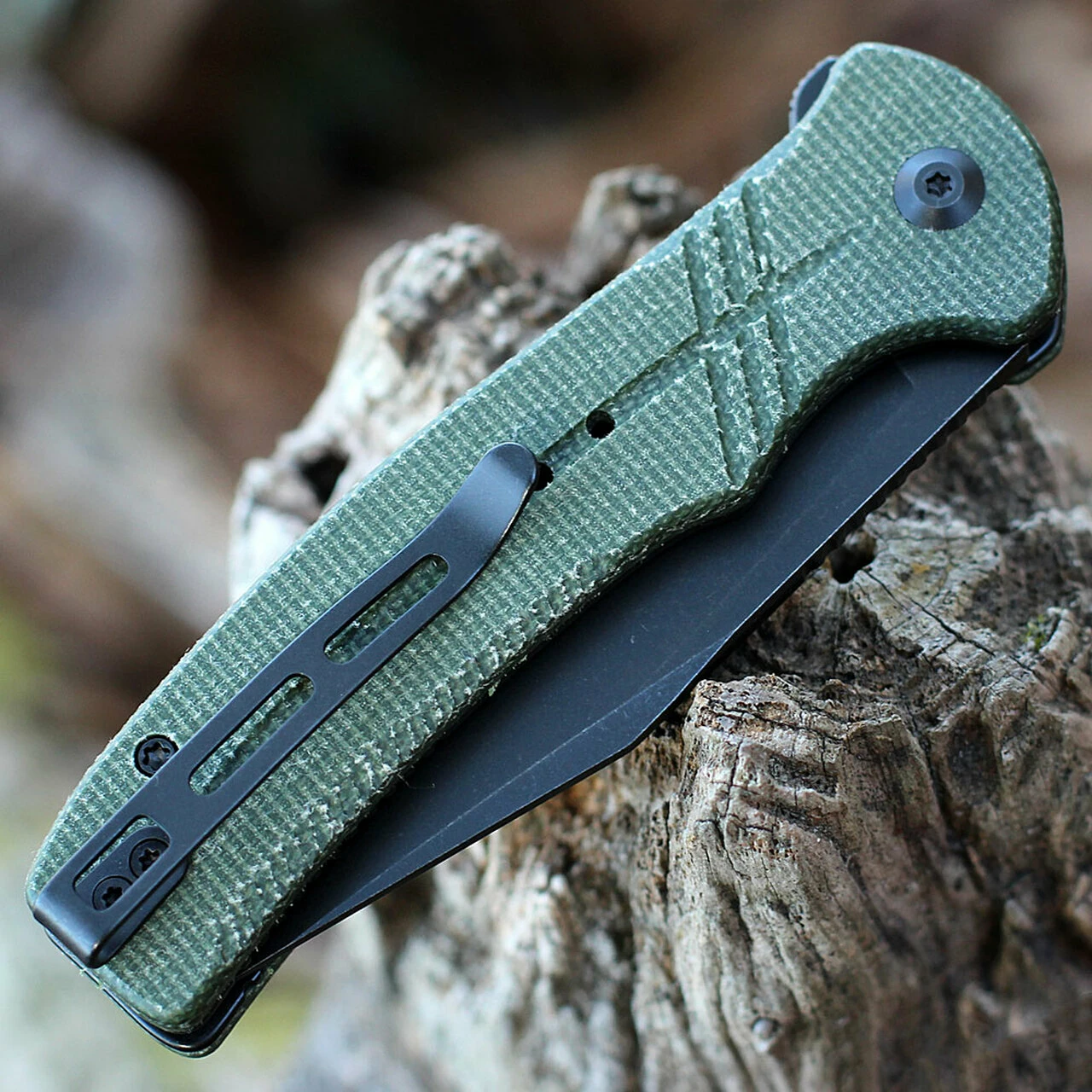 Wholesale 🤩 CIVIVI Knives CIVIVI Cogent Button Lock - Green Micarta (3.5" Blk Serr) C20038E-4 ⌛ 4 Wholesale 🤩 CIVIVI Knives CIVIVI Cogent Button Lock - Green Micarta (3.5" Blk Serr) C20038E-4 ⌛ - Image 4