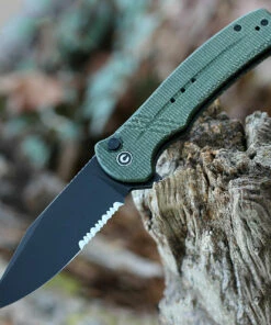 Wholesale 🤩 CIVIVI Knives CIVIVI Cogent Button Lock - Green Micarta (3.5" Blk Serr) C20038E-4 ⌛