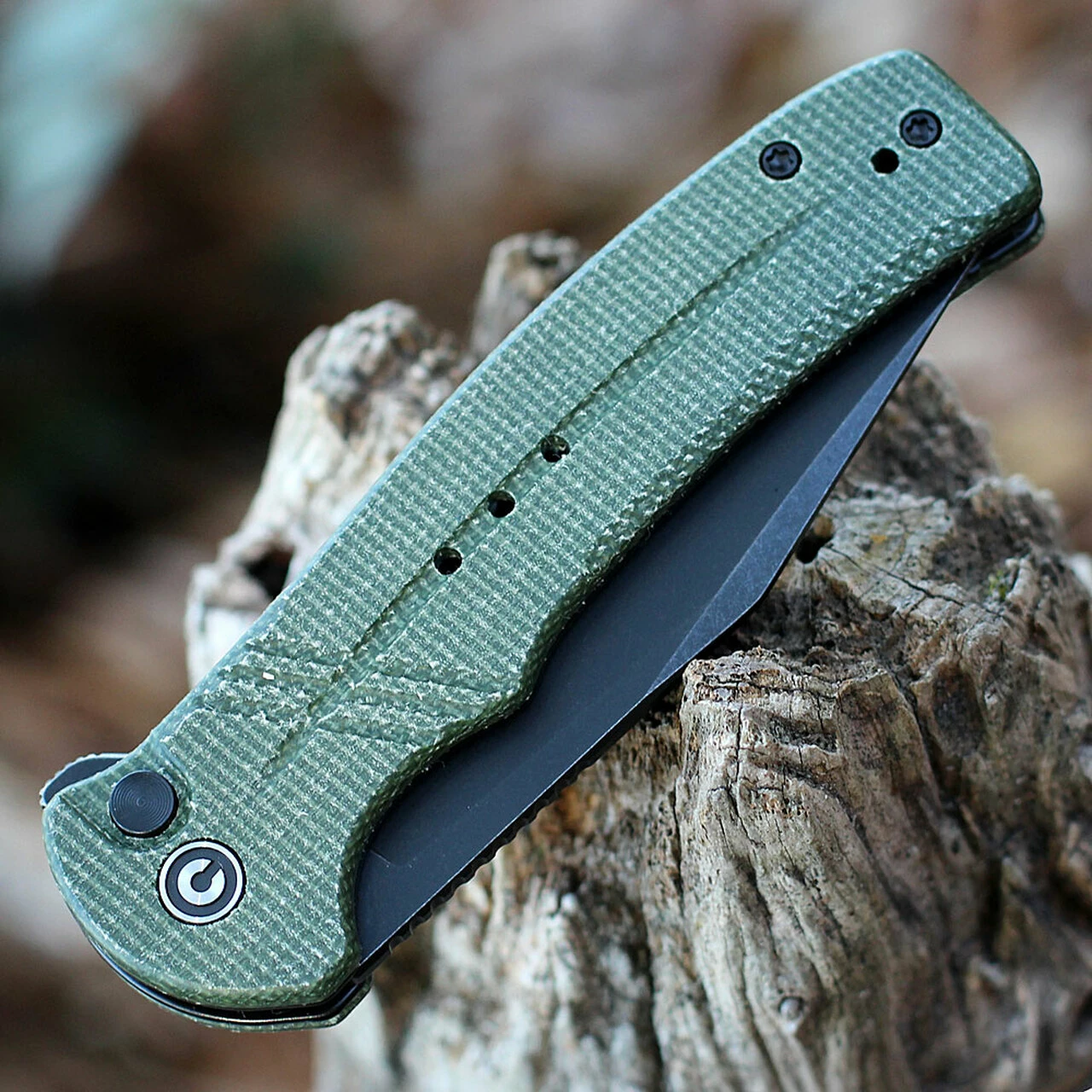 Wholesale 🤩 CIVIVI Knives CIVIVI Cogent Button Lock - Green Micarta (3.5" Blk Serr) C20038E-4 ⌛ 3 Wholesale 🤩 CIVIVI Knives CIVIVI Cogent Button Lock - Green Micarta (3.5" Blk Serr) C20038E-4 ⌛ - Image 3