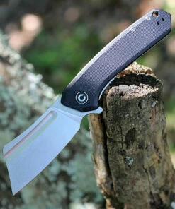 Flash Sale ⭐ CIVIVI Knives CIVIVI Mini Bullmastiff C2004C, 2.97" 9Cr18MoV Stonewashed Cleaver Plain Blade, Black G-10 Handles 🤩