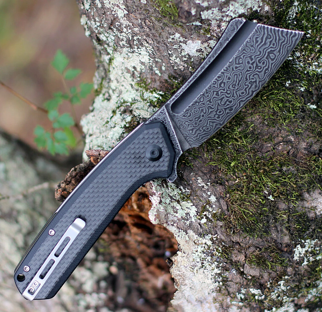 Best reviews of 🔥 CIVIVI Knives CIVIVI Bullmastiff C2006DS-1, 3.83" Damascus Cleaver Blade, Black G-10 Handles w/Twill Carbon Fiber Overlay ✨ 2 Best reviews of 🔥 CIVIVI Knives CIVIVI Bullmastiff C2006DS-1, 3.83" Damascus Cleaver Blade, Black G-10 Handles w/Twill Carbon Fiber Overlay ✨ - Image 2