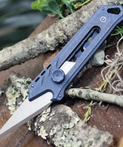 Hot Sale ❤️ CIVIVI Knives CIVIVI Mandate Utility Knife C2007B, 2.12" 9Cr18MoV Stonewashed Blade, Blue Titanium Handle ✔️