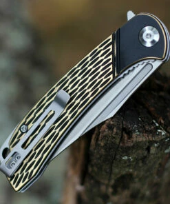 Best Pirce 🔥 CIVIVI Knives CIVIVI 🐶 Dogma Linerlock C2014A, 3.46"" D2 Plain Blade, Black/Brass Handles 👍 -Automatic Knives shop C2014A.2 11117.1602871708