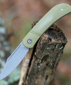 Outlet ๐ CIVIVI Knives Civivi Appalachian Drifter Slip Joint C2015B, 2.96" Gray Stonewash S35VN Plain Blade, Olive Micarta Handle ๐