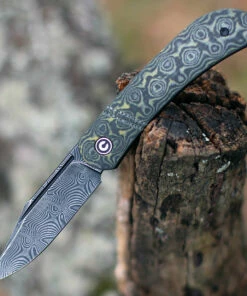 Best deal 👍 CIVIVI Knives Civivi Appalachian Drifter Slip Joint C2015DS-3, 2.96" Black Hand Rubbed Damascus Blade, Layered Yellow G10 w/Rose Pattern Carbon Fiber Handle 🎉