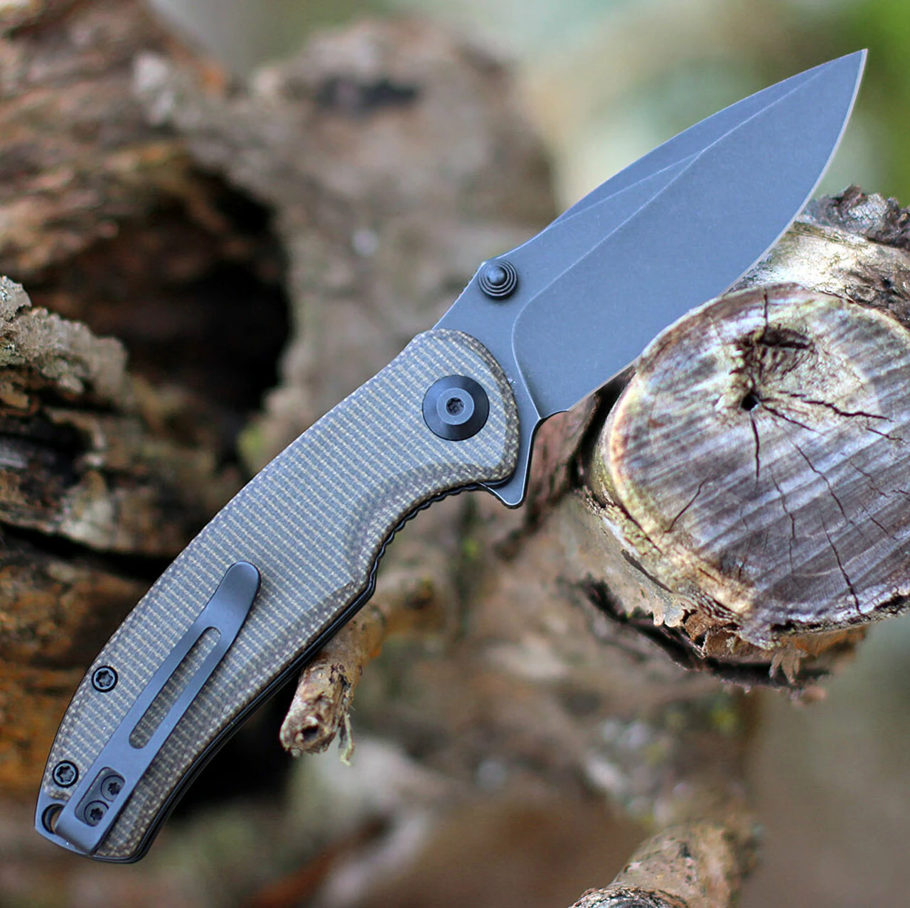 Cheap ✨ CIVIVI Knives CIVIVI Pintail C2020C, 2.98" CPM S35VN Black Stonewashed Drop Point Blade, Dark Green Micarta Handles 🎉 2 Cheap ✨ CIVIVI Knives CIVIVI Pintail C2020C, 2.98" CPM S35VN Black Stonewashed Drop Point Blade, Dark Green Micarta Handles 🎉 - Image 2