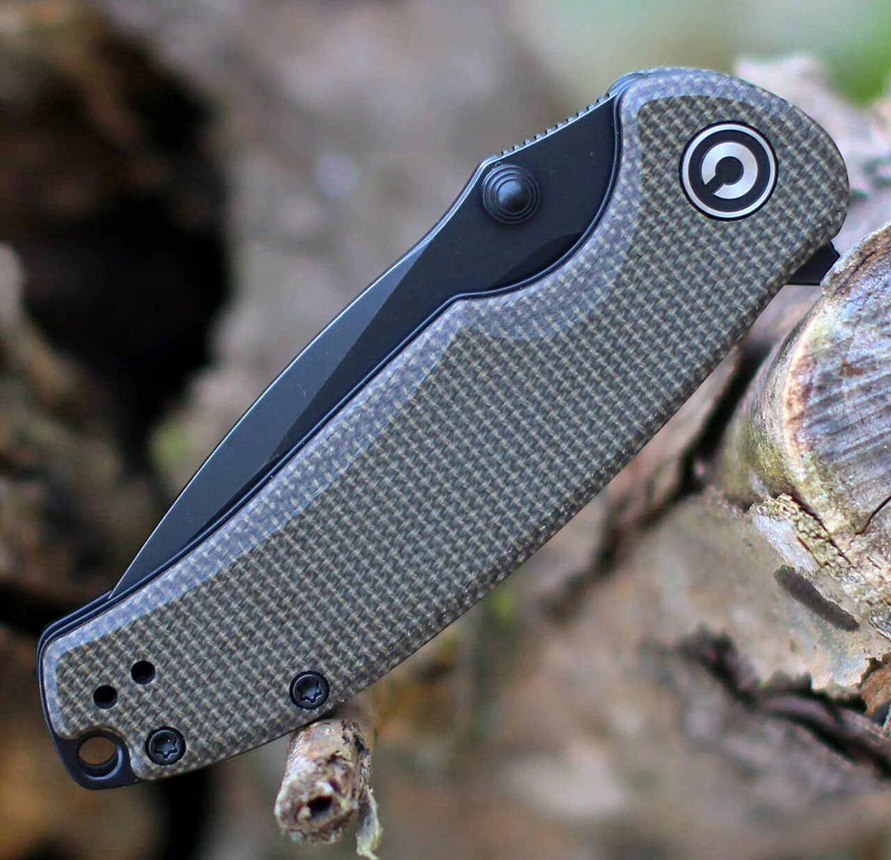 Cheap ✨ CIVIVI Knives CIVIVI Pintail C2020C, 2.98" CPM S35VN Black Stonewashed Drop Point Blade, Dark Green Micarta Handles 🎉 3 Cheap ✨ CIVIVI Knives CIVIVI Pintail C2020C, 2.98" CPM S35VN Black Stonewashed Drop Point Blade, Dark Green Micarta Handles 🎉 - Image 3