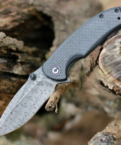 Cheapest ❤️ CIVIVI Knives CIVIVI Pintail C2020CDS-1, 2.98" Damascus Drop Point Plain Blade, Black G-10 Handles w/ Carbon Fiber Overlay 😍