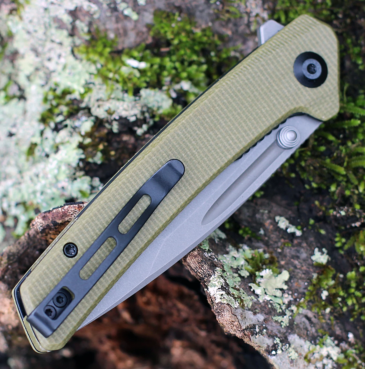 Discount 👏 CIVIVI Knives Keen Nadder, C2021C, 3.48" N690 Compound Tanto Blade, Olive Micarta Handles 🤩 3 Discount 👏 CIVIVI Knives Keen Nadder, C2021C, 3.48" N690 Compound Tanto Blade, Olive Micarta Handles 🤩 - Image 3